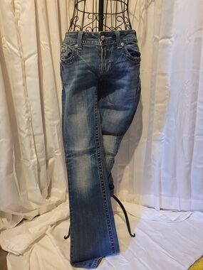 Miss Me Blue Distressed Boot Cut Jeans
